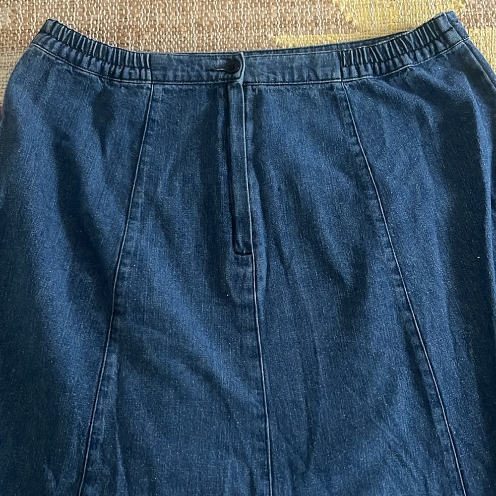 90’s Vintage CHADWICKS Dark blue denim jeans A-line maxi skirt size 12/modern 8 - Picture 4 of 5